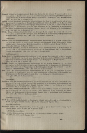 Kaiserlich-königliches Armee-Verordnungsblatt: Personal-Angelegenheiten 19111230 Seite: 181