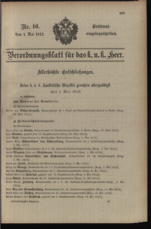 Kaiserlich-königliches Armee-Verordnungsblatt: Personal-Angelegenheiten 19120501 Seite: 23