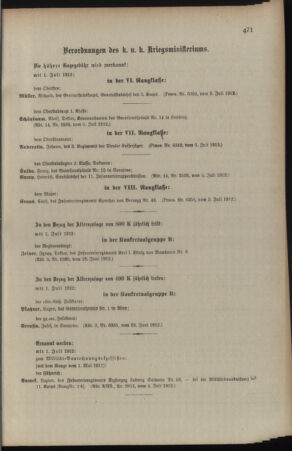 Kaiserlich-königliches Armee-Verordnungsblatt: Personal-Angelegenheiten 19120708 Seite: 5