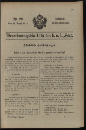 Kaiserlich-königliches Armee-Verordnungsblatt: Personal-Angelegenheiten 19120818 Seite: 13