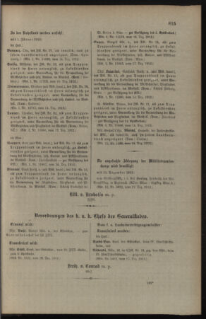 Kaiserlich-königliches Armee-Verordnungsblatt: Personal-Angelegenheiten 19121221 Seite: 19