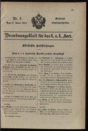 Kaiserlich-königliches Armee-Verordnungsblatt: Personal-Angelegenheiten 19130118 Seite: 1