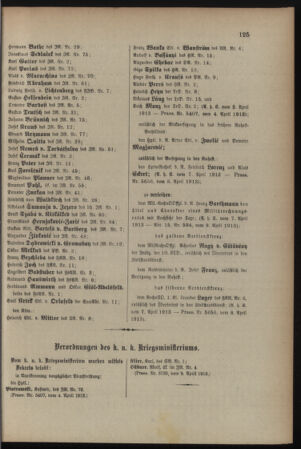 Kaiserlich-königliches Armee-Verordnungsblatt: Personal-Angelegenheiten 19130412 Seite: 5