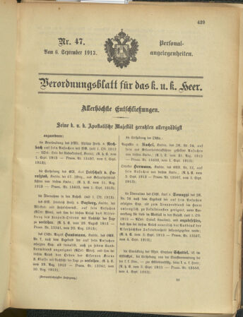 Kaiserlich-königliches Armee-Verordnungsblatt: Personal-Angelegenheiten 19130906 Seite: 5