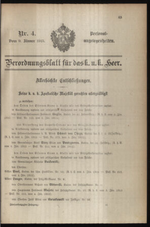 Kaiserlich-königliches Armee-Verordnungsblatt: Personal-Angelegenheiten 19150109 Seite: 13