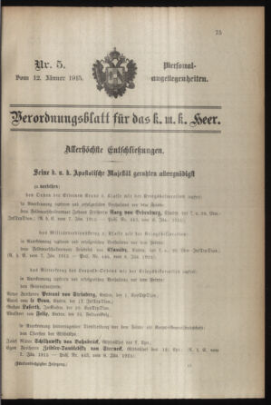 Kaiserlich-königliches Armee-Verordnungsblatt: Personal-Angelegenheiten