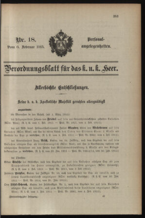 Kaiserlich-königliches Armee-Verordnungsblatt: Personal-Angelegenheiten 19150206 Seite: 23