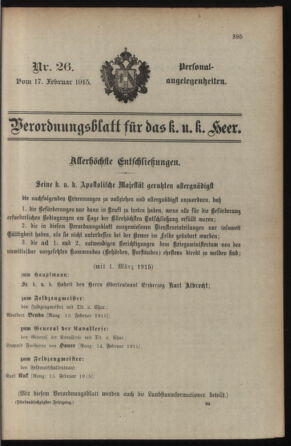 Kaiserlich-königliches Armee-Verordnungsblatt: Personal-Angelegenheiten 19150217 Seite: 7