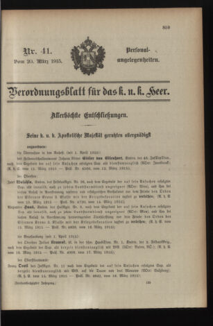 Kaiserlich-königliches Armee-Verordnungsblatt: Personal-Angelegenheiten 19150320 Seite: 25