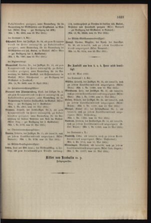 Kaiserlich-königliches Armee-Verordnungsblatt: Personal-Angelegenheiten 19150515 Seite: 37