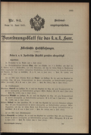 Kaiserlich-königliches Armee-Verordnungsblatt: Personal-Angelegenheiten 19150612 Seite: 21