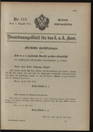 Kaiserlich-königliches Armee-Verordnungsblatt: Personal-Angelegenheiten 19150801 Seite: 5