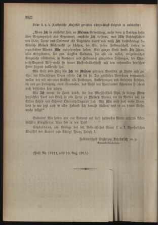 Kaiserlich-königliches Armee-Verordnungsblatt: Personal-Angelegenheiten 19150820 Seite: 2