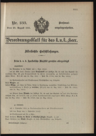 Kaiserlich-königliches Armee-Verordnungsblatt: Personal-Angelegenheiten 19150828 Seite: 27