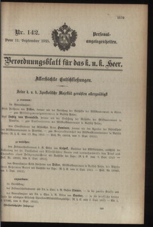 Kaiserlich-königliches Armee-Verordnungsblatt: Personal-Angelegenheiten 19150911 Seite: 31