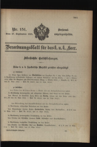 Kaiserlich-königliches Armee-Verordnungsblatt: Personal-Angelegenheiten