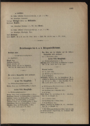 Kaiserlich-königliches Armee-Verordnungsblatt: Personal-Angelegenheiten 19151009 Seite: 33