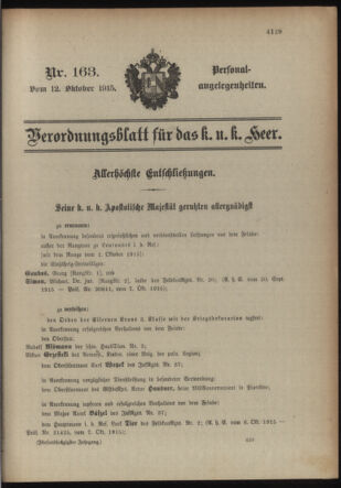 Kaiserlich-königliches Armee-Verordnungsblatt: Personal-Angelegenheiten 19151012 Seite: 5