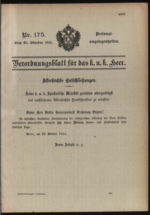 Kaiserlich-königliches Armee-Verordnungsblatt: Personal-Angelegenheiten 19151030 Seite: 43