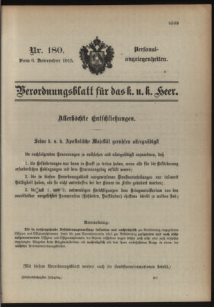 Kaiserlich-königliches Armee-Verordnungsblatt: Personal-Angelegenheiten 19151106 Seite: 41