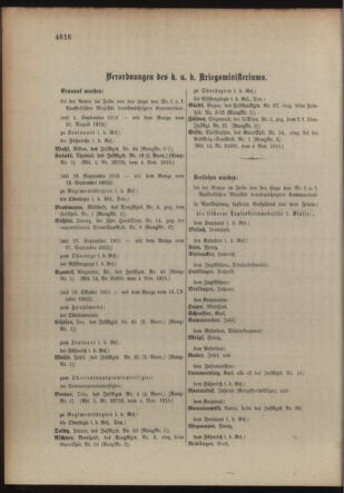 Kaiserlich-königliches Armee-Verordnungsblatt: Personal-Angelegenheiten 19151108 Seite: 16