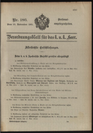 Kaiserlich-königliches Armee-Verordnungsblatt: Personal-Angelegenheiten