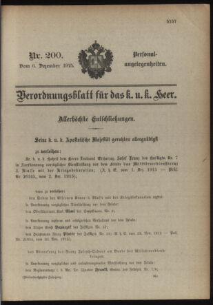 Kaiserlich-königliches Armee-Verordnungsblatt: Personal-Angelegenheiten 19151206 Seite: 1