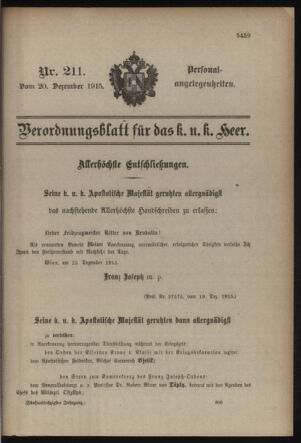 Kaiserlich-königliches Armee-Verordnungsblatt: Personal-Angelegenheiten 19151220 Seite: 51