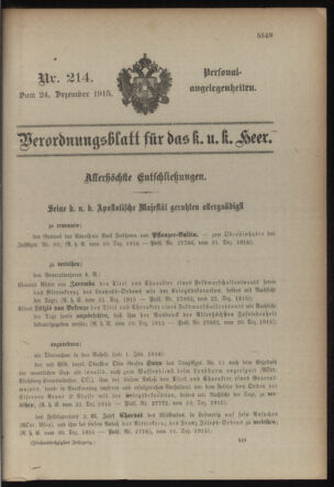 Kaiserlich-königliches Armee-Verordnungsblatt: Personal-Angelegenheiten 19151224 Seite: 45