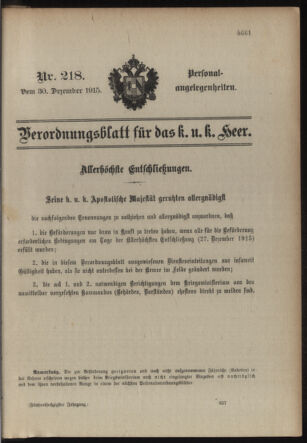 Kaiserlich-königliches Armee-Verordnungsblatt: Personal-Angelegenheiten 19151230 Seite: 27