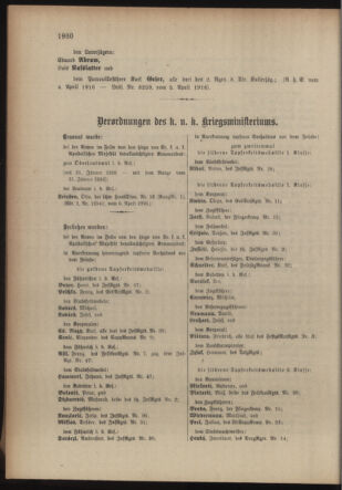 Kaiserlich-königliches Armee-Verordnungsblatt: Personal-Angelegenheiten 19160410 Seite: 14