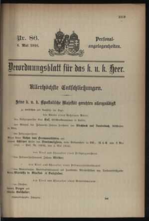 Kaiserlich-königliches Armee-Verordnungsblatt: Personal-Angelegenheiten 19160508 Seite: 39