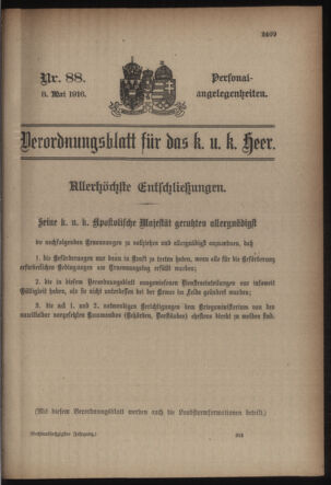 Kaiserlich-königliches Armee-Verordnungsblatt: Personal-Angelegenheiten 19160508 Seite: 89