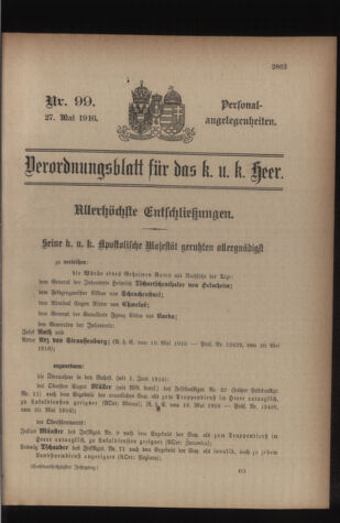 Kaiserlich-königliches Armee-Verordnungsblatt: Personal-Angelegenheiten 19160527 Seite: 31