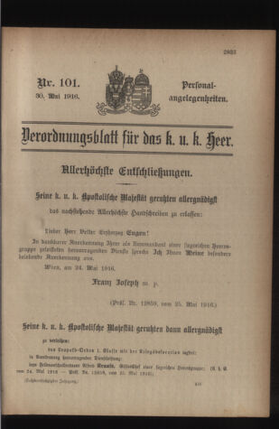 Kaiserlich-königliches Armee-Verordnungsblatt: Personal-Angelegenheiten 19160530 Seite: 5