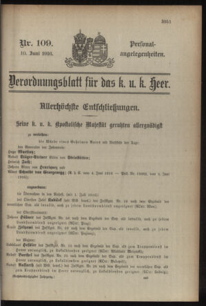 Kaiserlich-königliches Armee-Verordnungsblatt: Personal-Angelegenheiten 19160610 Seite: 29