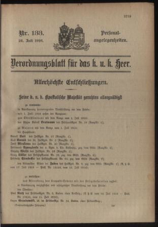 Kaiserlich-königliches Armee-Verordnungsblatt: Personal-Angelegenheiten 19160724 Seite: 1