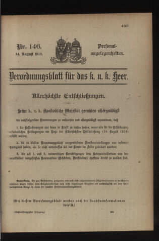 Kaiserlich-königliches Armee-Verordnungsblatt: Personal-Angelegenheiten 19160814 Seite: 77