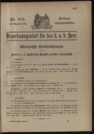 Kaiserlich-königliches Armee-Verordnungsblatt: Personal-Angelegenheiten 19160826 Seite: 37