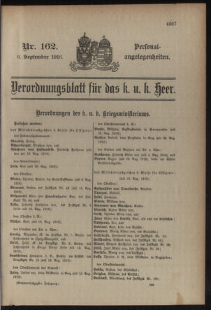 Kaiserlich-königliches Armee-Verordnungsblatt: Personal-Angelegenheiten 19160909 Seite: 25