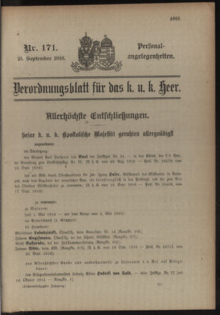 Kaiserlich-königliches Armee-Verordnungsblatt: Personal-Angelegenheiten 19160923 Seite: 49