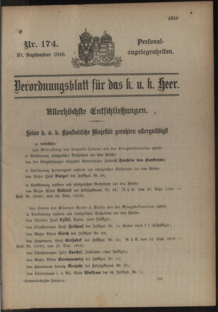 Kaiserlich-königliches Armee-Verordnungsblatt: Personal-Angelegenheiten 19160930 Seite: 1