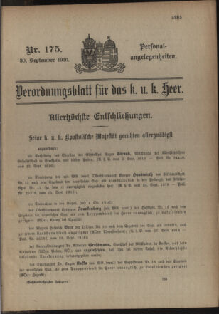 Kaiserlich-königliches Armee-Verordnungsblatt: Personal-Angelegenheiten 19160930 Seite: 27