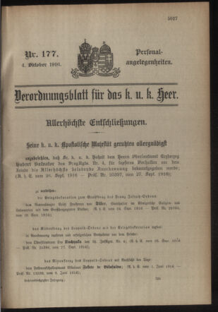 Kaiserlich-königliches Armee-Verordnungsblatt: Personal-Angelegenheiten 19161004 Seite: 1