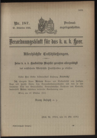 Kaiserlich-königliches Armee-Verordnungsblatt: Personal-Angelegenheiten 19161021 Seite: 23