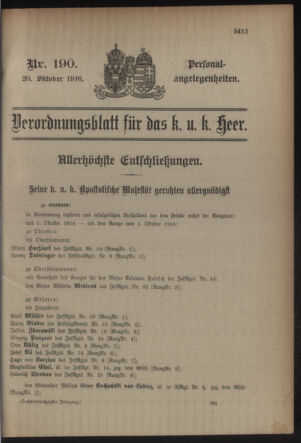 Kaiserlich-königliches Armee-Verordnungsblatt: Personal-Angelegenheiten 19161028 Seite: 1