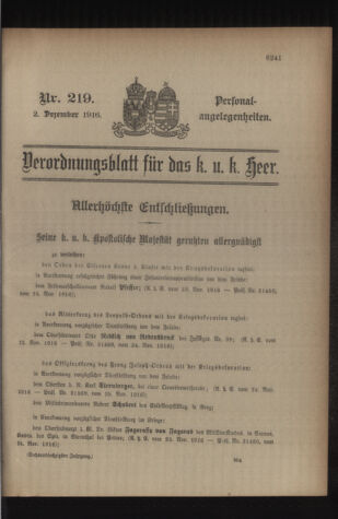 Kaiserlich-königliches Armee-Verordnungsblatt: Personal-Angelegenheiten 19161202 Seite: 1