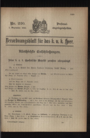 Kaiserlich-königliches Armee-Verordnungsblatt: Personal-Angelegenheiten 19161202 Seite: 49