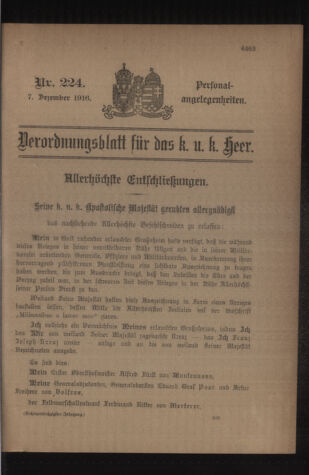 Kaiserlich-königliches Armee-Verordnungsblatt: Personal-Angelegenheiten 19161207 Seite: 1