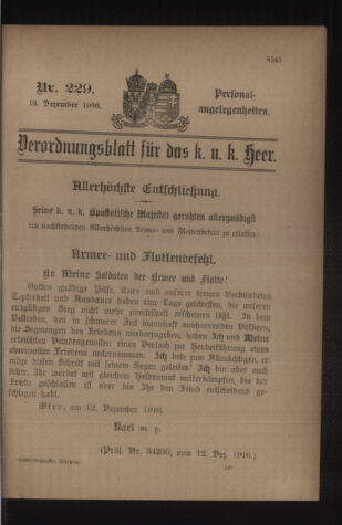 Kaiserlich-königliches Armee-Verordnungsblatt: Personal-Angelegenheiten 19161213 Seite: 39